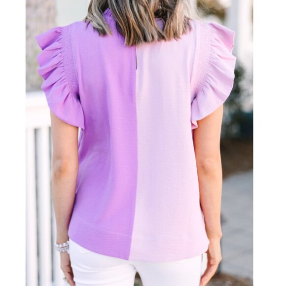 Jodifl Color block ruffle sleeve top size M - Picture 3 of 13